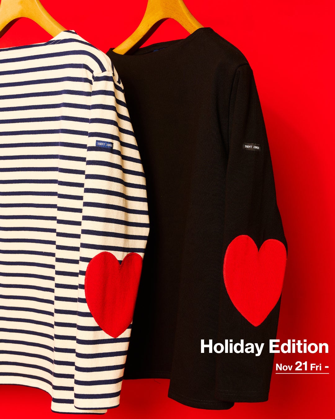 セントジェームス　長袖 カットソー ハート SAINT JAMES(セントジェームス）」HOLIDAY気分を盛り上げるカプセル