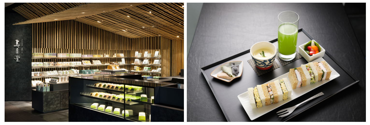 第二部：寿月堂　銀座　歌舞伎座店　（左）店内　（右）朝食セットイメージ　※内容は異なります。