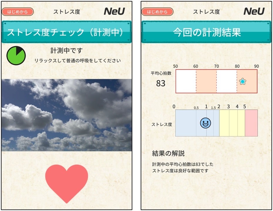 ストレス度チェック機能を搭載