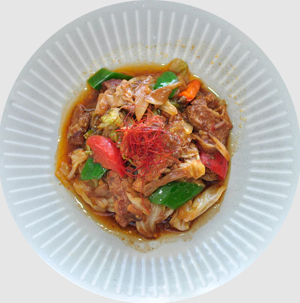 回鍋肉(ホイコーロー) 　 四川風 紅焼肉炒め