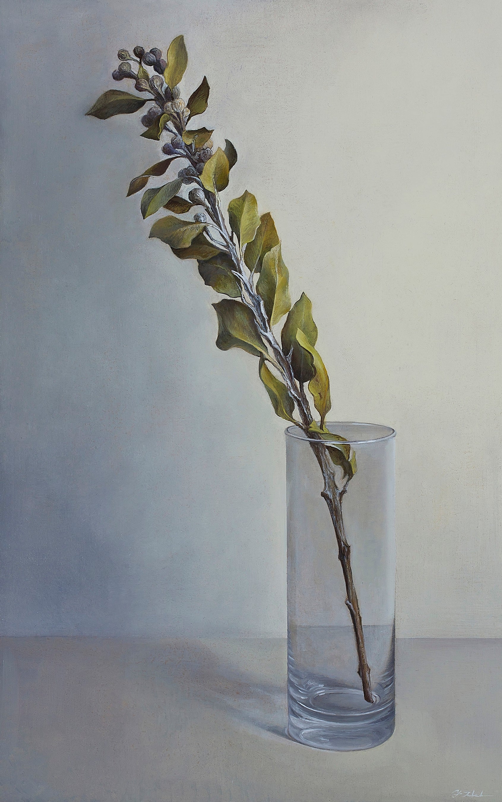 「薄日」 H53×W33cm パネル、綿布、油彩