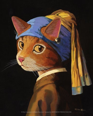 絵画「猫とミモザ」絵画アーティスト:ガジュマルさん作品 115413-6-