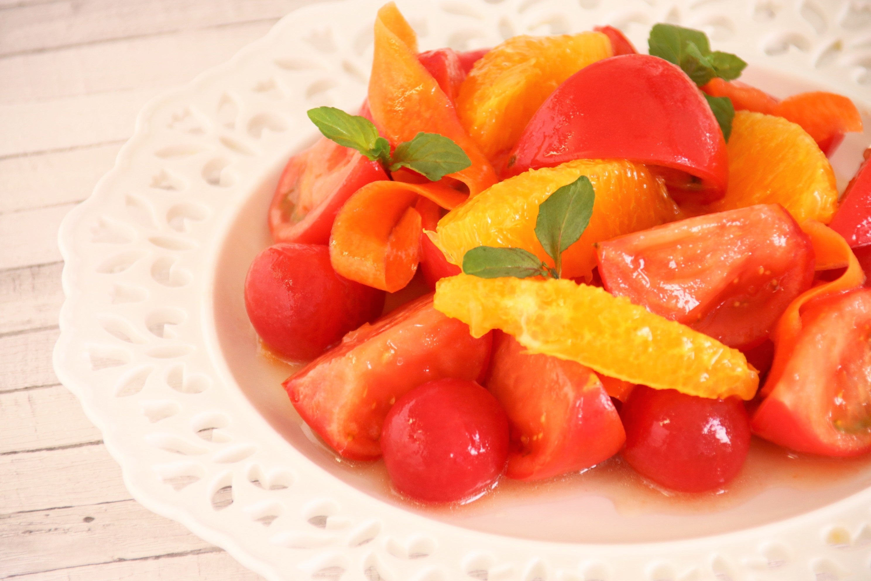 トマト×オレンジの柑橘マリネ