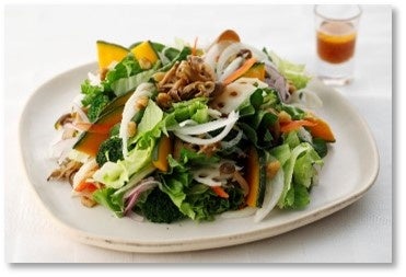 旬まるごと！かぼちゃ・れんこん・きのこの秋サラダ