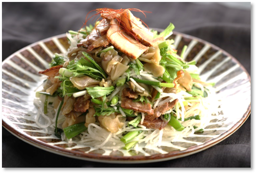 ねぎとチャーシューのおつまみサラダ