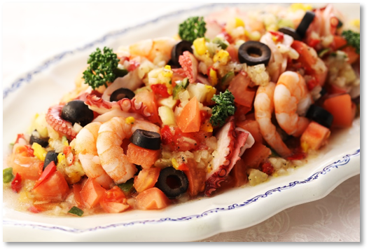 タコと海老のサルピコン風サラダ