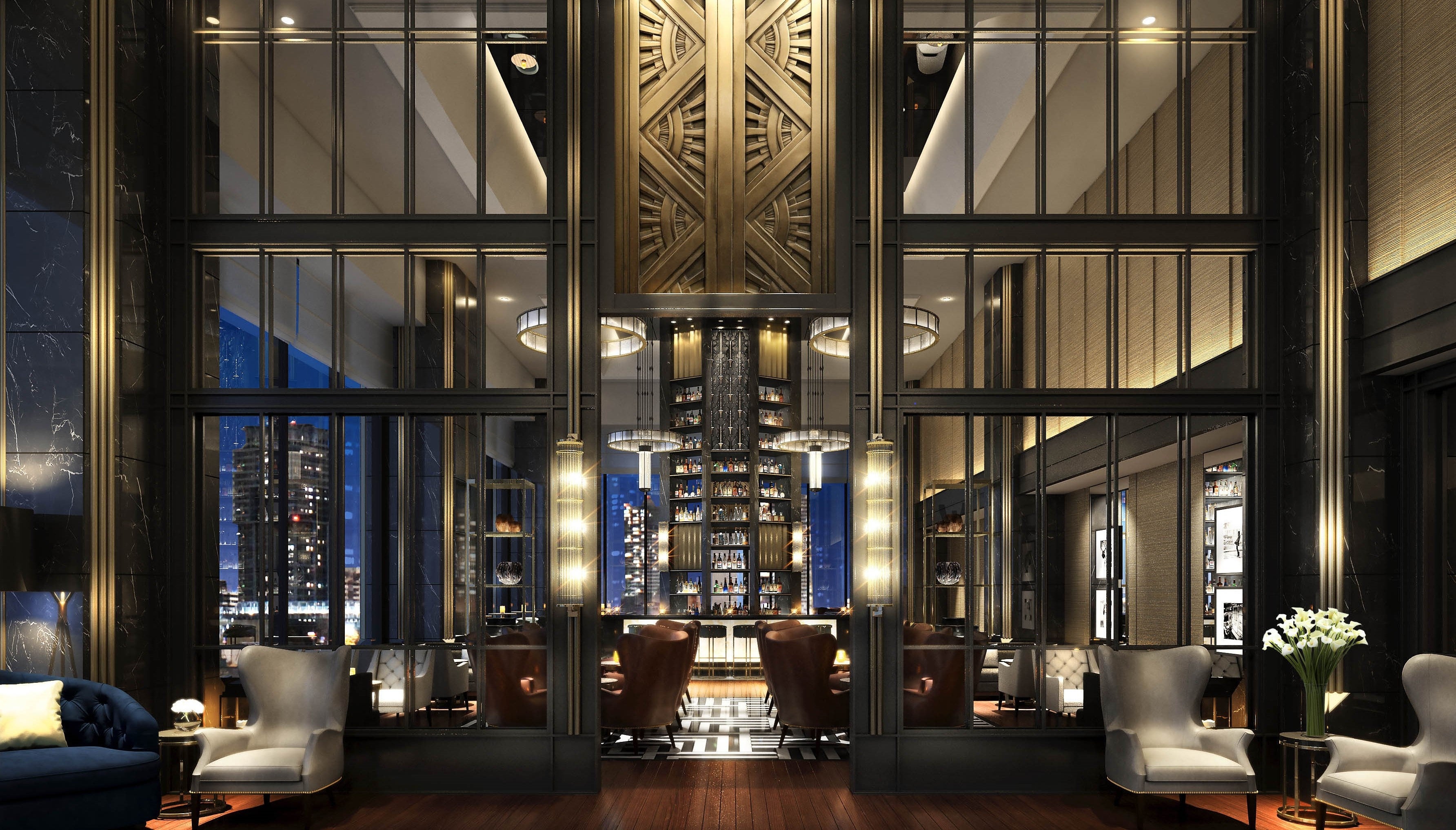 アール・デコのデザインをモチーフとした カフェ・バーラウンジ