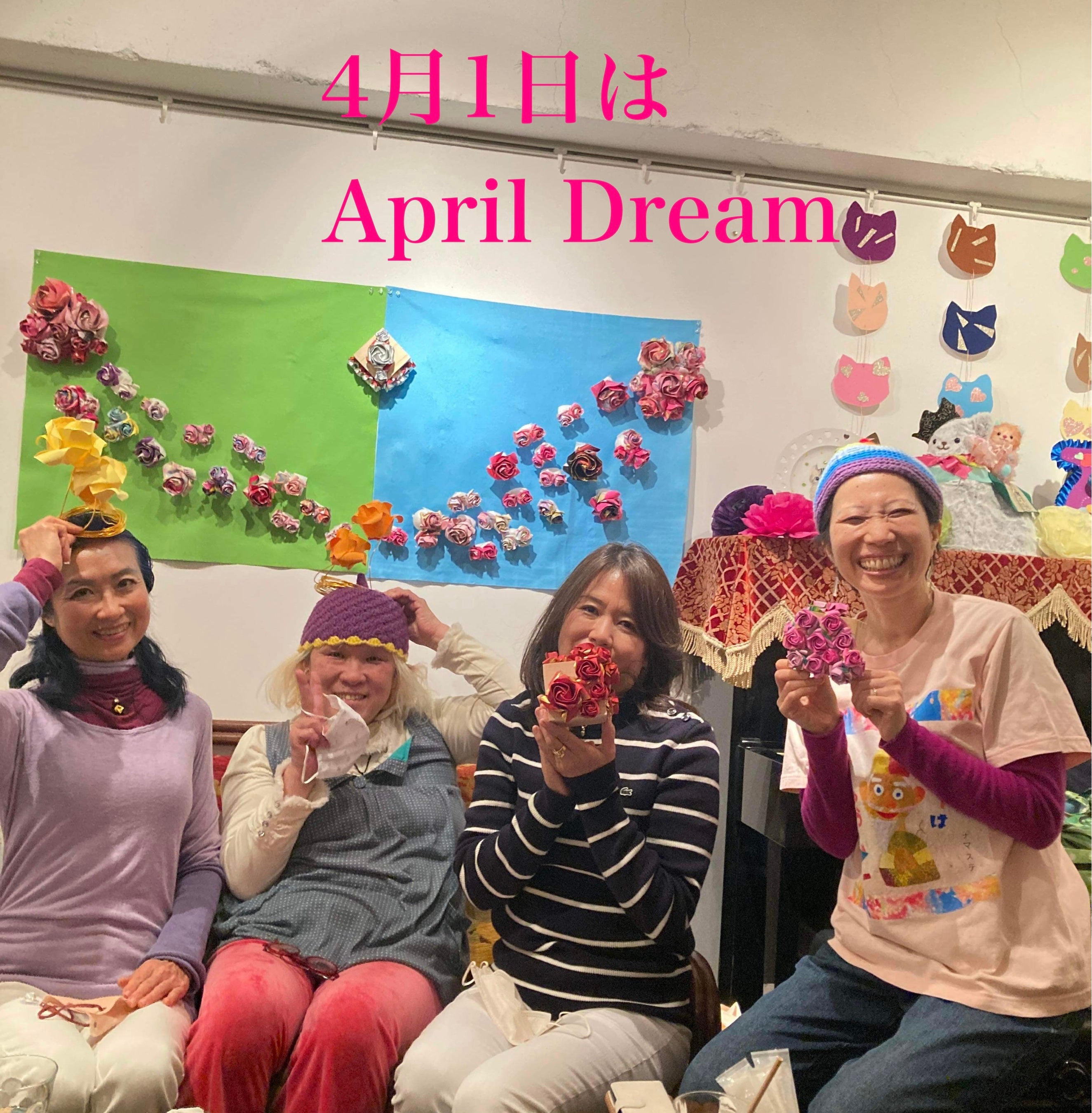 バラおりがみアート