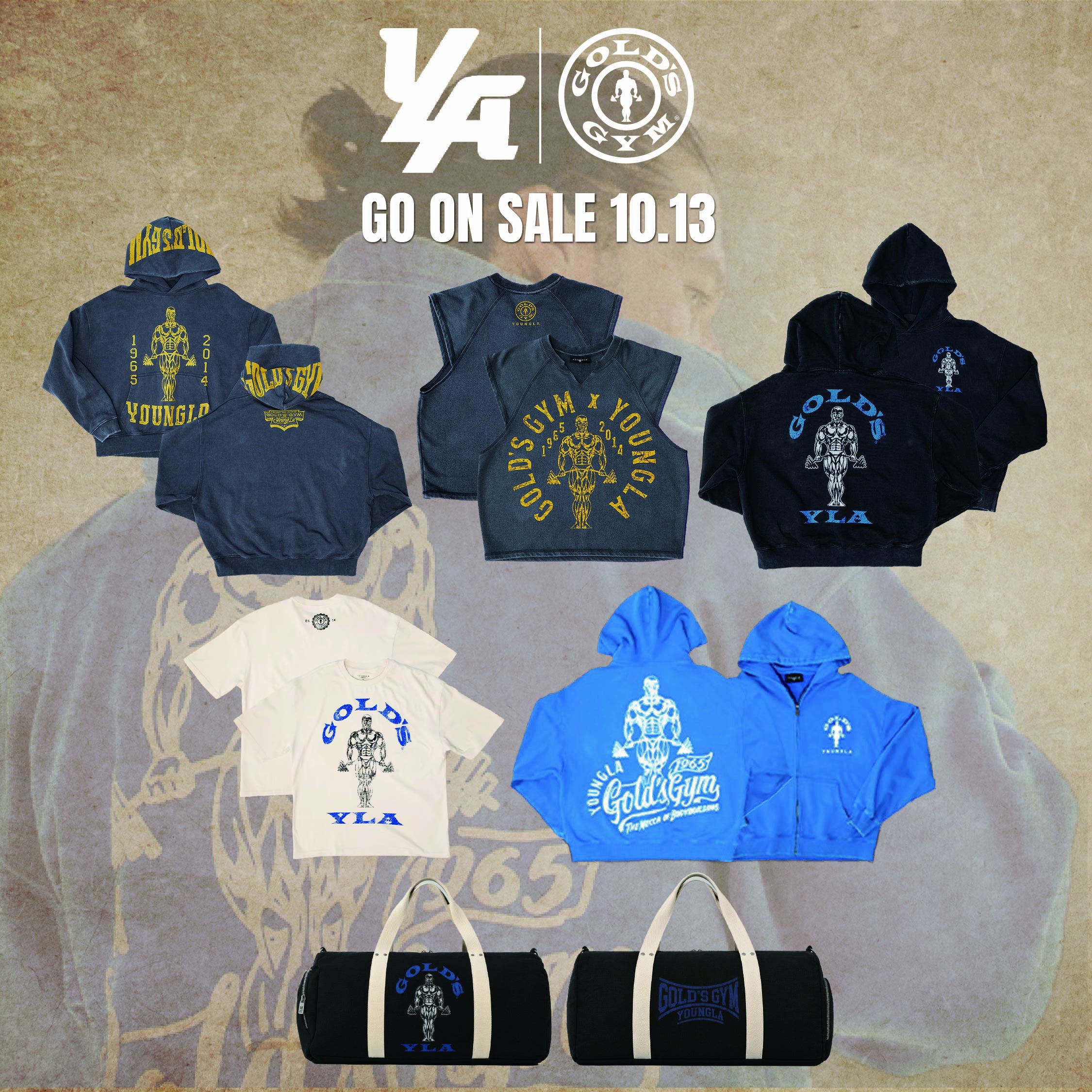 ロサンゼルス発「YoungLA」とGOLD’S GYMのコラボレーションが日本初展開 数量限定全6商品を10月13日より発売