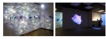 館内を映像でアーティスティックに演出