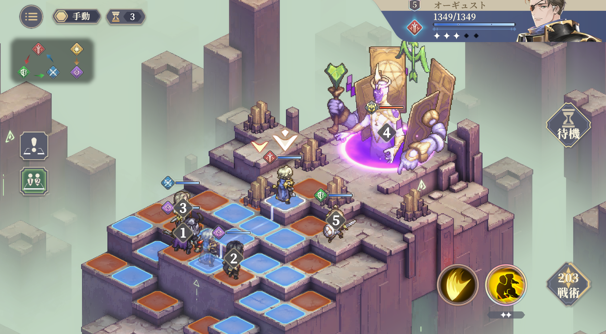 登場キャラクターの行動順図例