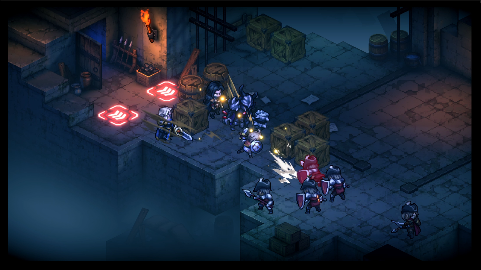 繊細なピクセルアートで描かれたディテールのある戦闘シーン