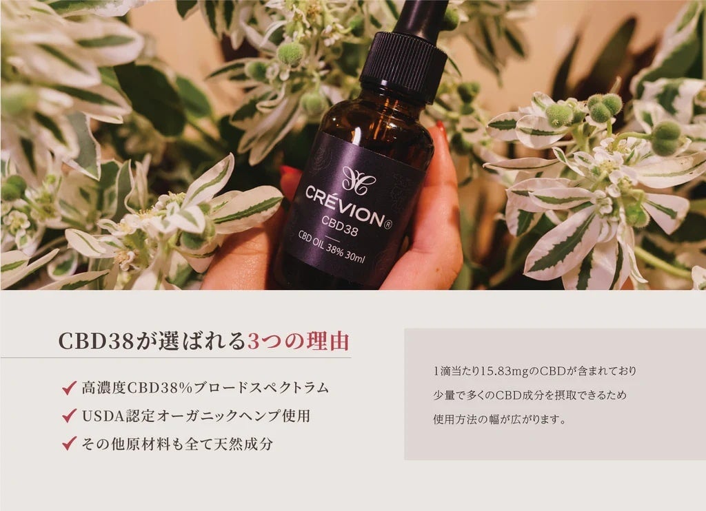 高濃度【38％】CBDオイルが販売開始！質の良い睡眠、自立神経