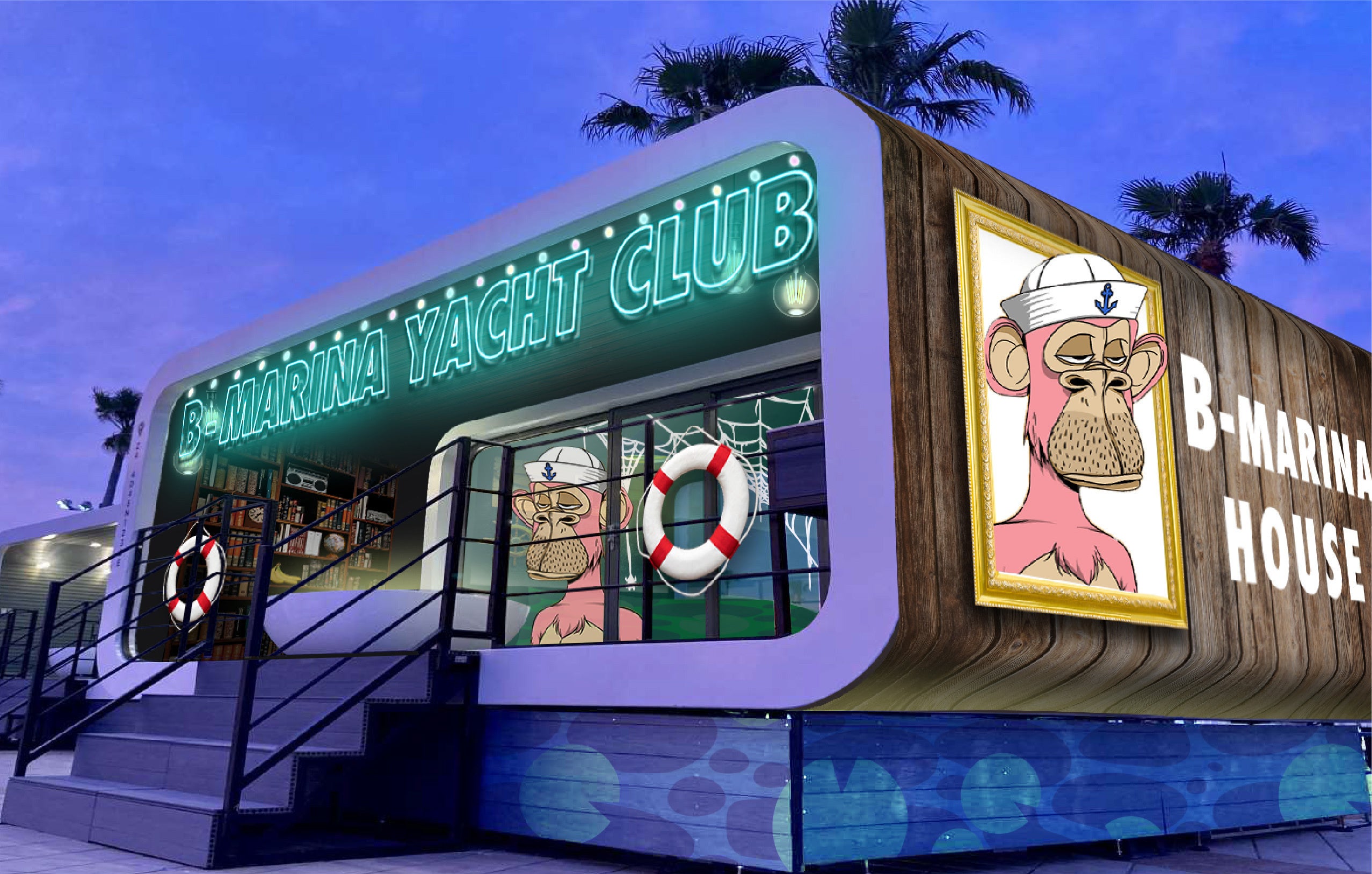 外観 完成イメージ（Bored Ape Yacht Club 1965  Mutant Ape Yacht Club 2264）