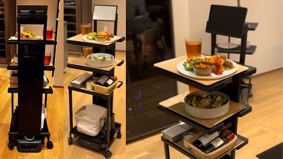 自律移動ロボット「カチャカ」の飲食店向けパッケージおよび配膳・下膳 自律移動ロボット「カチャカ」の飲食店向けパッケージおよび配膳・下膳