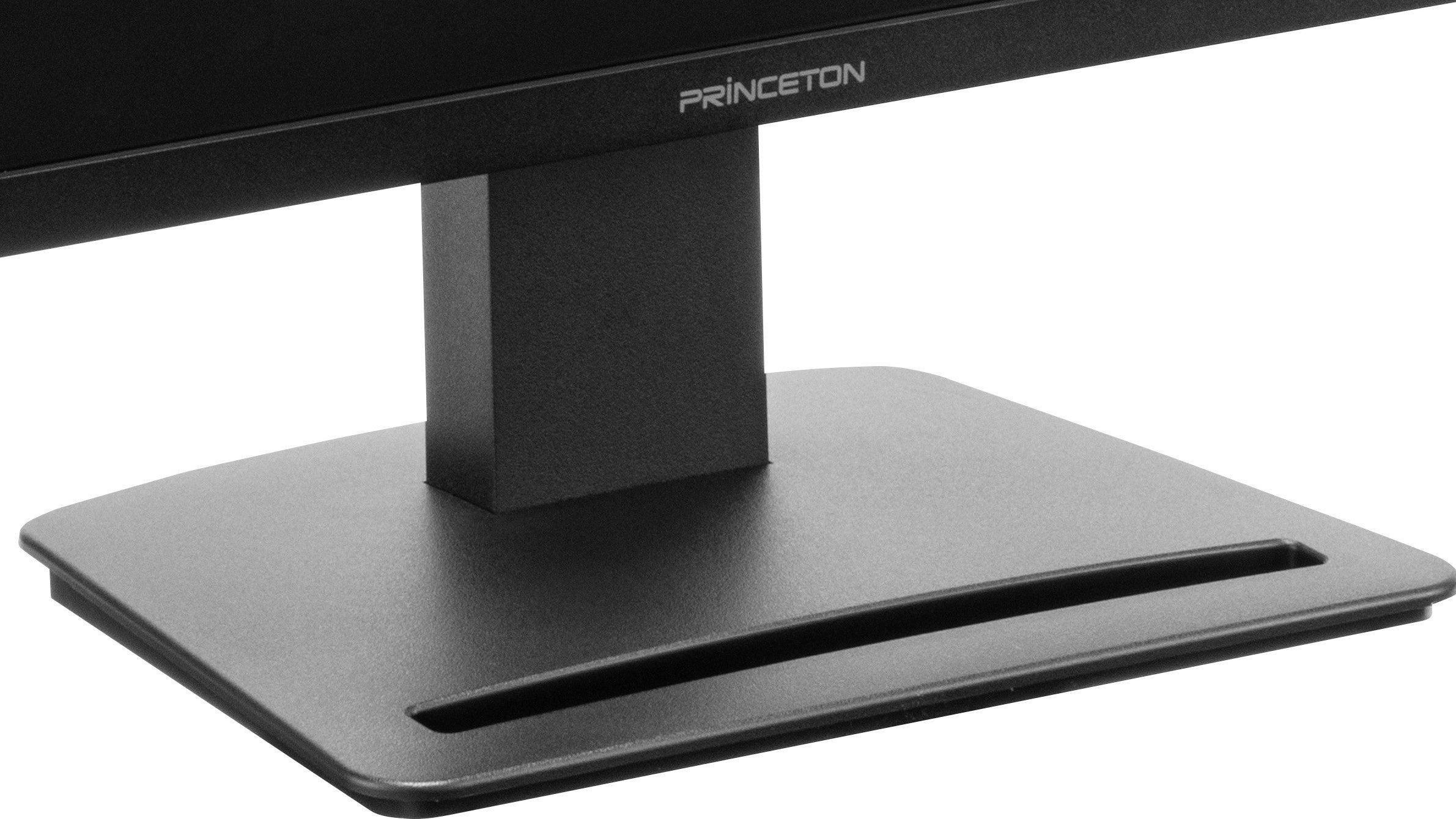 ディスプレイの台座にスマホスタンドを装備