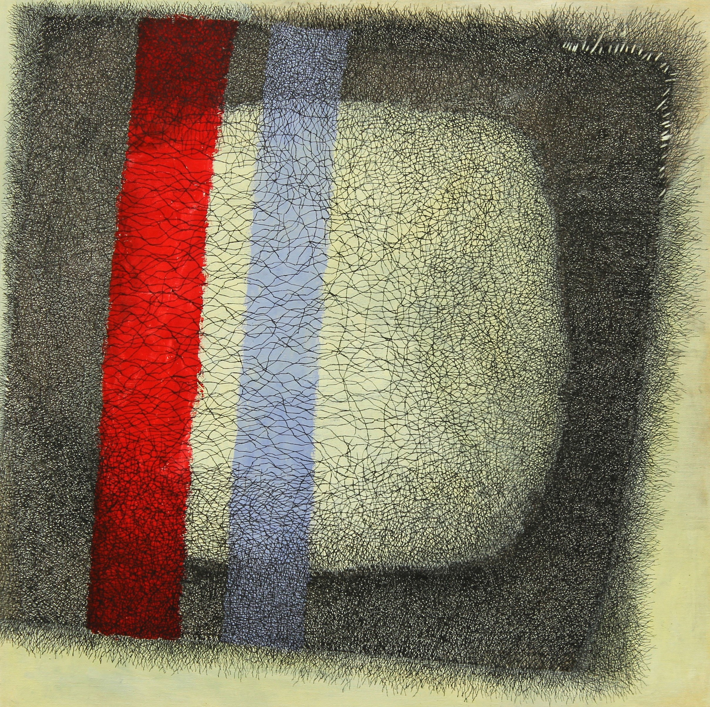 内田江美 「Trace-64」 Oil and charcoal on canvas, 116.7×116.7cm