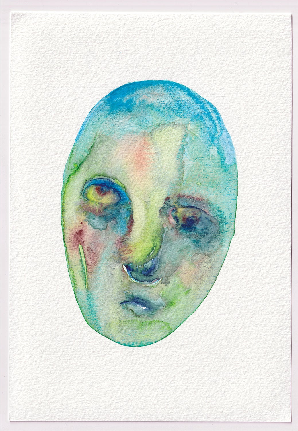 堀江栞《かさぶた #326》紙、水彩絵具、17.9×12.4cm, 2023年