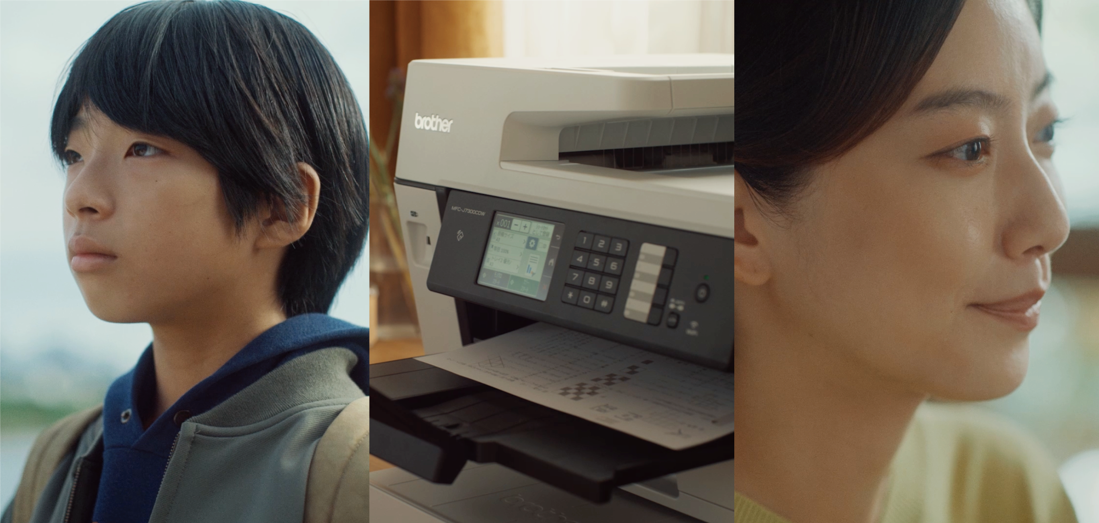 ブラザーのプリンターが活用される場面が表現されている