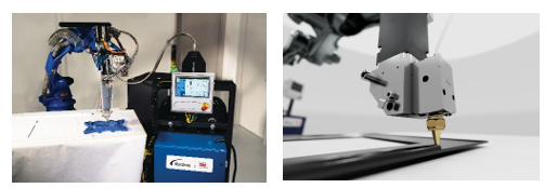 ＜左：3M™ オンデマンド ボンディング システム、右：塗布の図＞