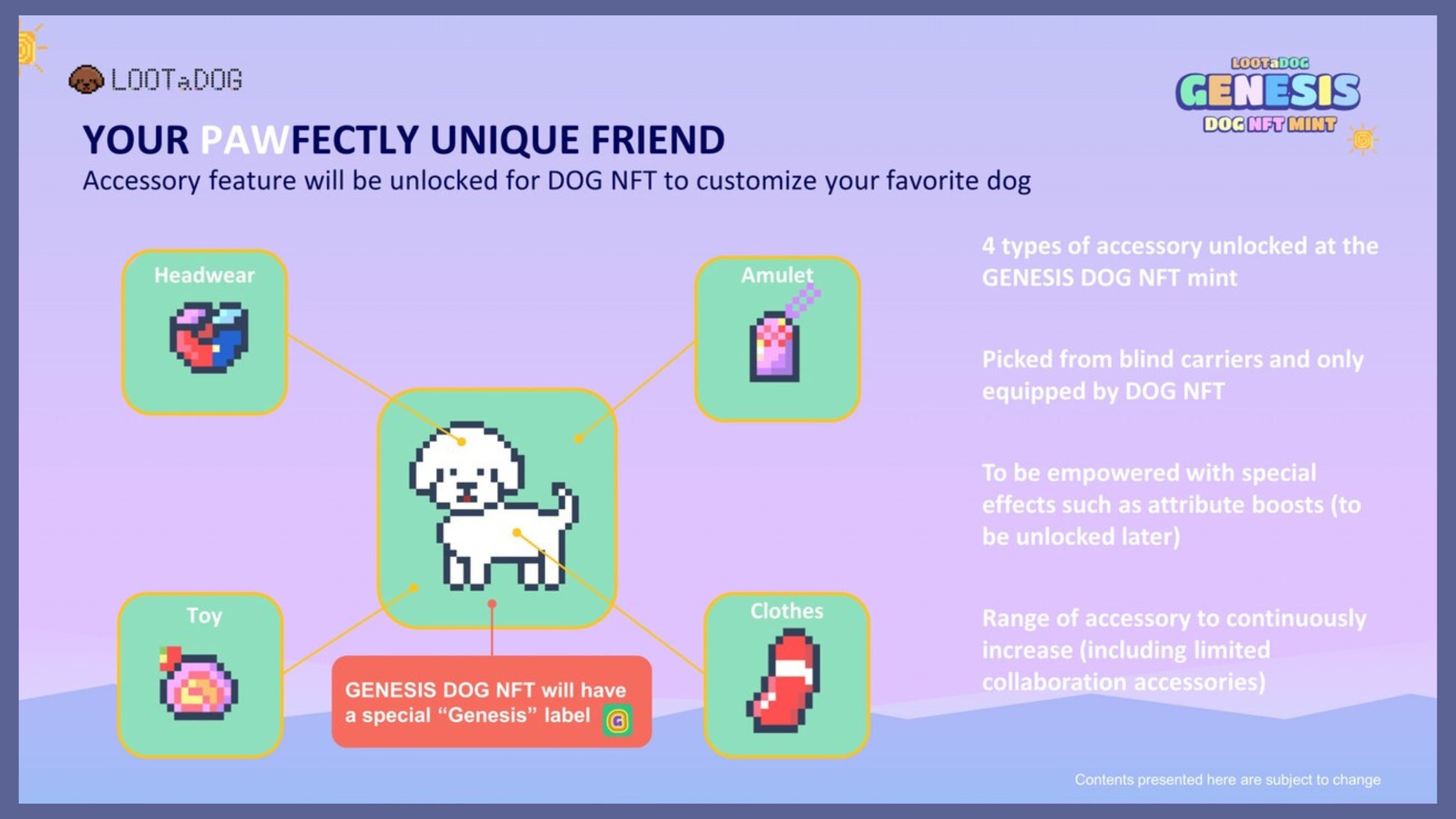 4種類のアクセサリー