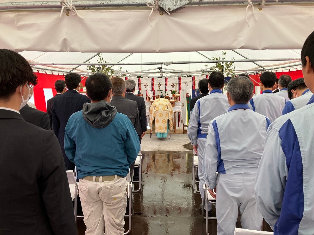 山崎事業所（勝田）の起工式の様子