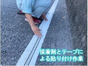 ケーブル状の光ファイバセンサ設置状況