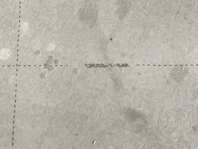 プリントした破線と文字の例