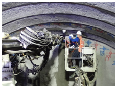 鋼管の連結作業状況（従来）