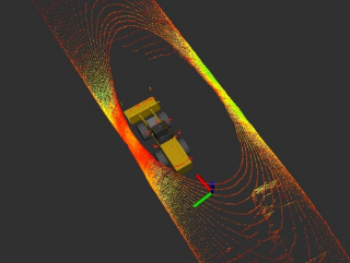 SLAM技術により作成した自動ホイールローダの自己位置