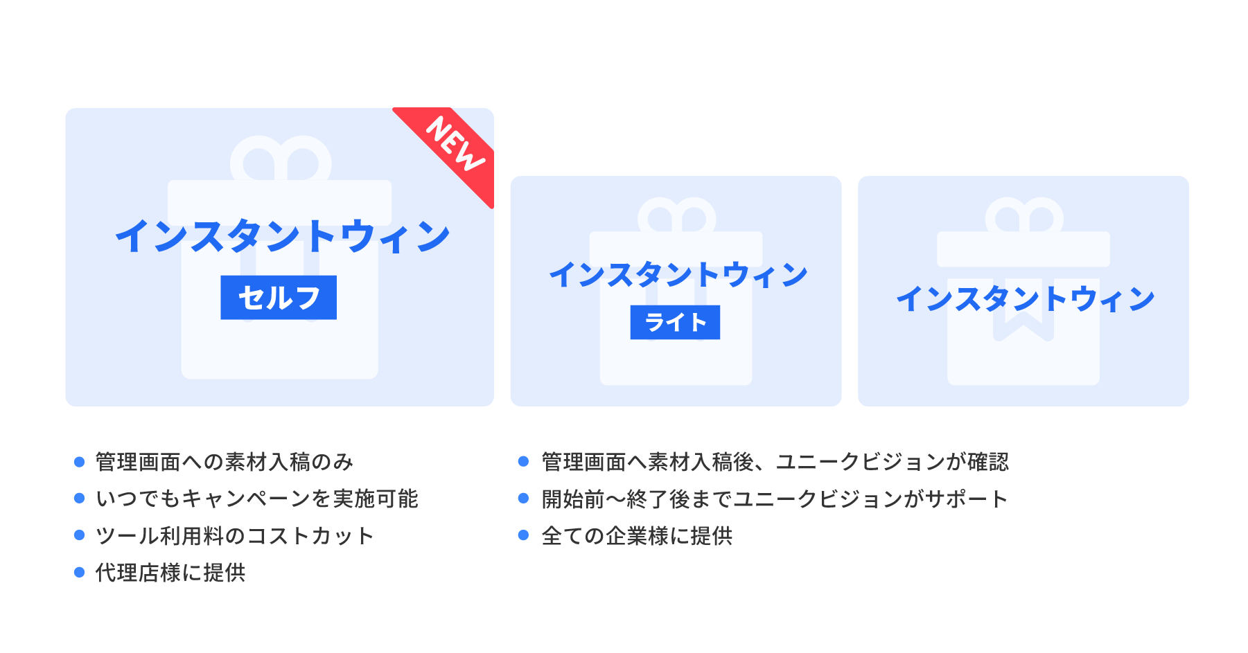 インスタントウィンメニュー比較