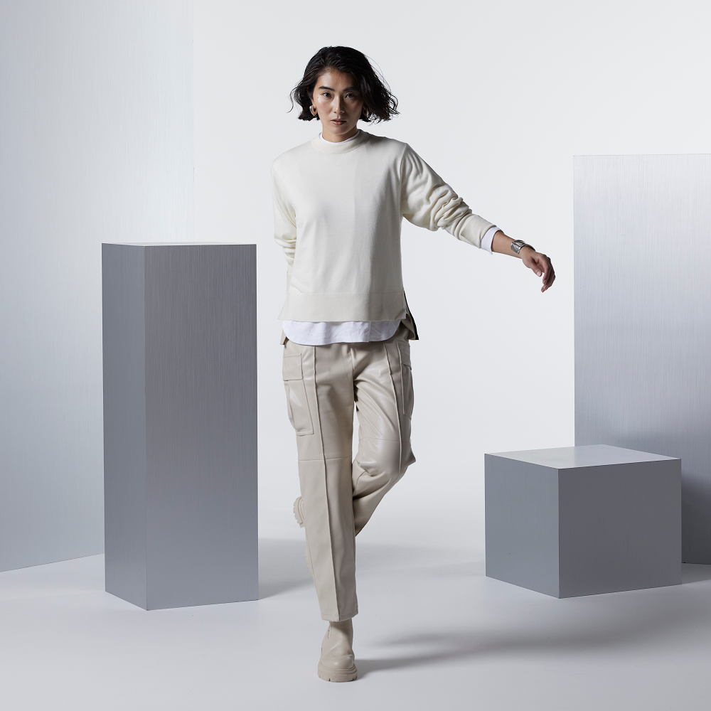 TMO ThermoStreamer　カーゴパンツ_ヴィーガンレザーベージュ