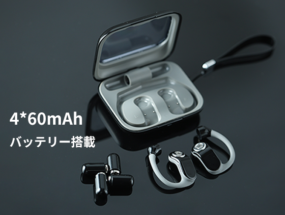 VZE-R13 ワイヤレスイヤホン ブラック(未開封品) バッテリー交換で使用時間が無限に！次世代のオープンイヤホン