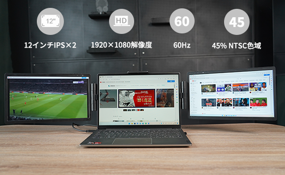 Descreen(デスクリーン） 折り畳み式のデュアルモニター「Descreen」 | 株式会社ギャザテックの