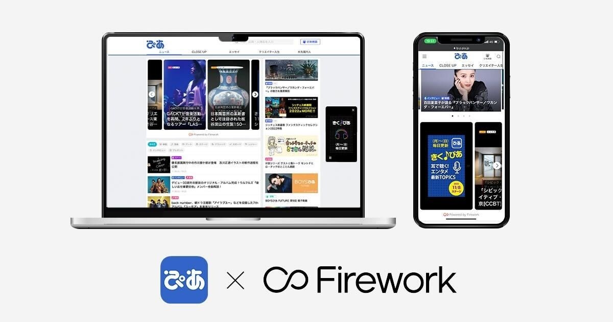 ぴあ ✕ Firework。動画マーケティングソリューション「Firework」のアプリとWeb同時導⼊は国内初です。