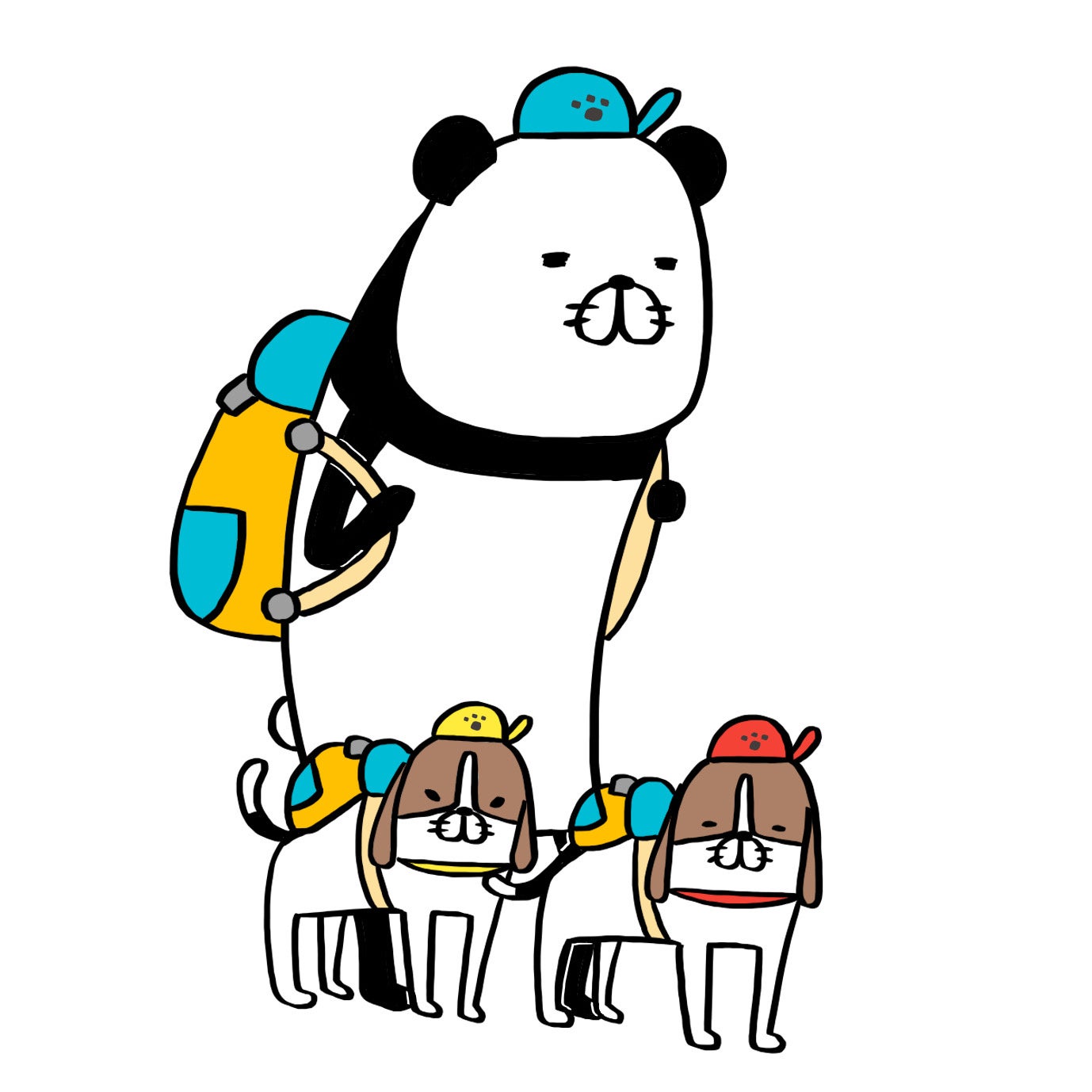 『パンダと犬オリジナルステッカー』（🄫スティーヴン★スピルハンバーグ）