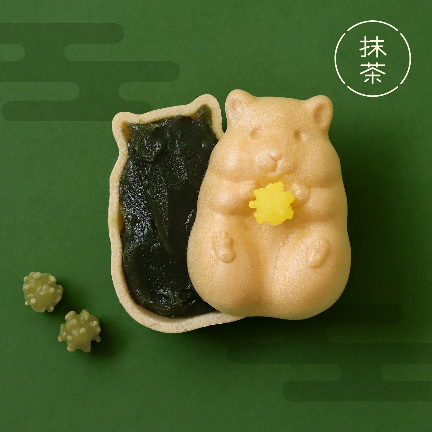 京都発！可愛すぎるお菓子「ハムスターモナカ」の抹茶バージョン