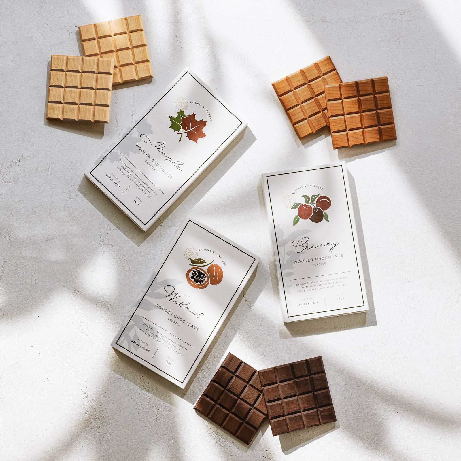 dear M WOODEN CHOCOLATE COASTER