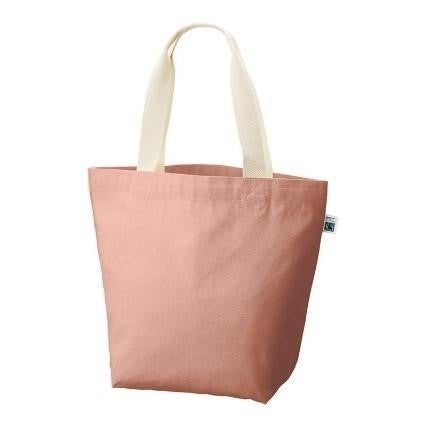 フェアトレードコットンキャンバストート(L)内ポケット スモークピンク