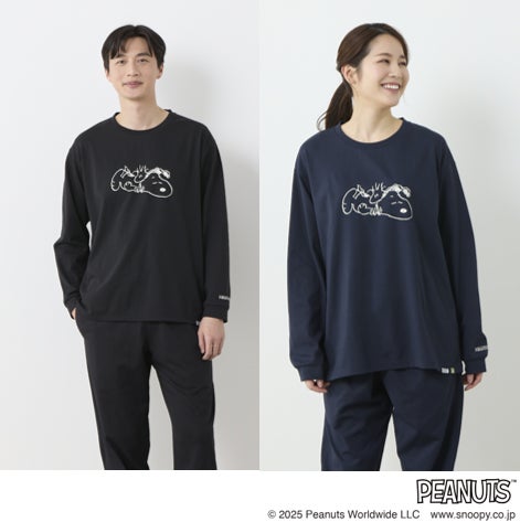 AOKI&PEANUTSコラボ リカバリーウェア セット スヌーピー ブラックm AOKI&TAKE CARE WITH PEANUTSから新商品!店頭・ECで大好評の