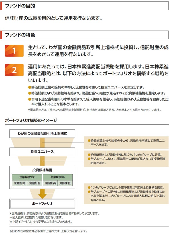 「配当を減らさない企業」に投資するETF「iFreeETF 日本株累進高配当戦略(665A)」、11月4日に東証上場予定
