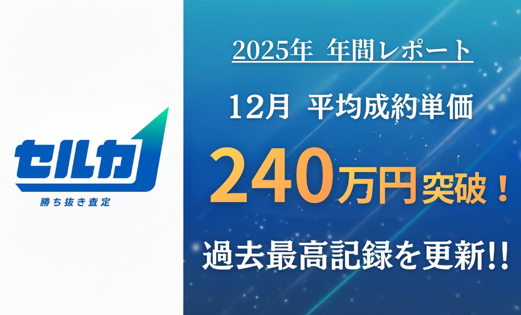 2025年 年間レポート】勝ち抜き査定「セルカ」、平均成約単価が12月に 2025年 年間レポート】勝ち抜き査定「セルカ」、平均成約単価が12月に