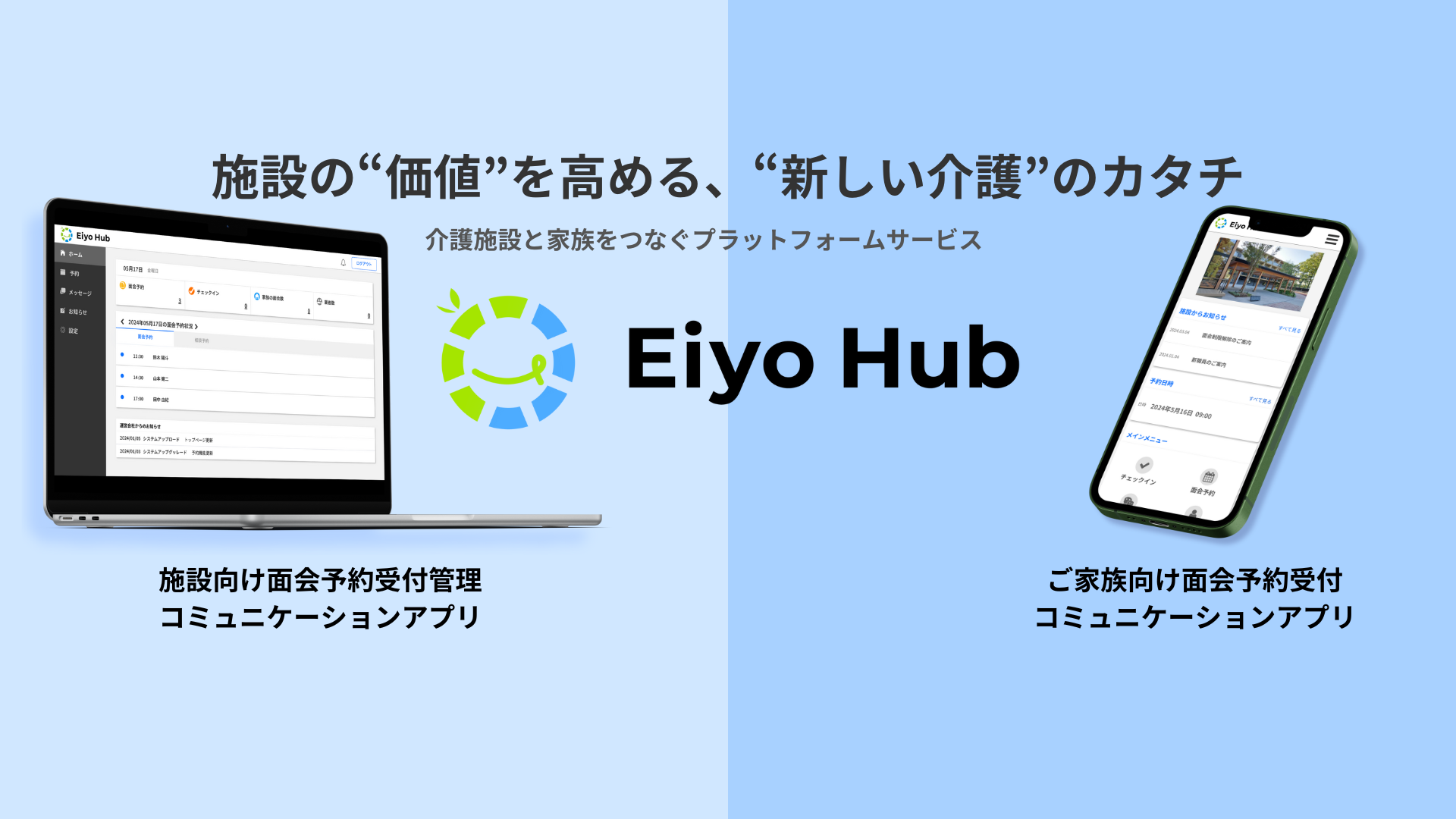 介護施設と家族をつなぐプラットフォームサービス「Eiyo Hub」のトライアル施設受付を開始 Reinvent Health 株式会社の