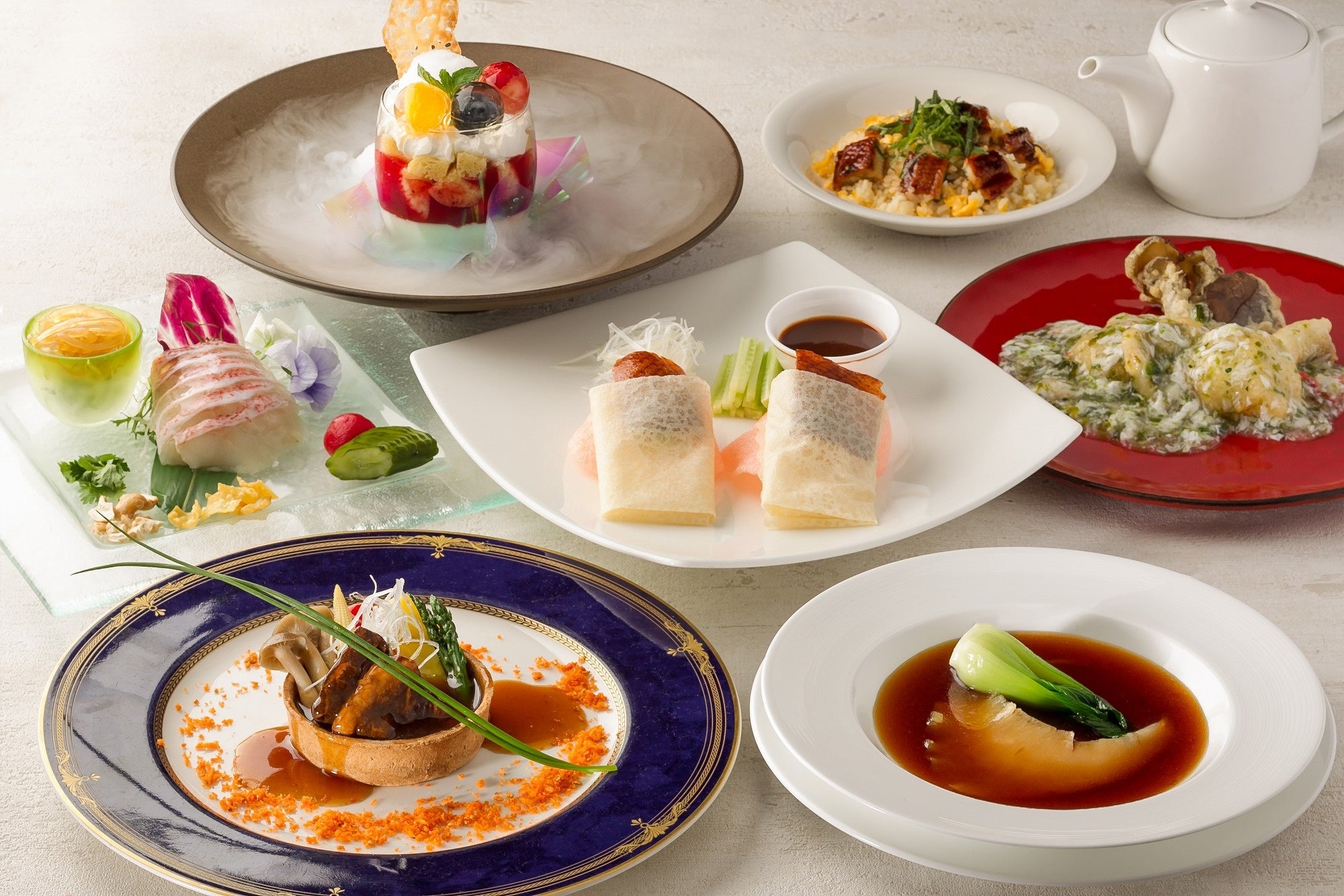 神戸メリケンパークオリエンタルホテル 中国料理 「桃花春」料理長　塚口 昌樹　（画像はディナーコース）