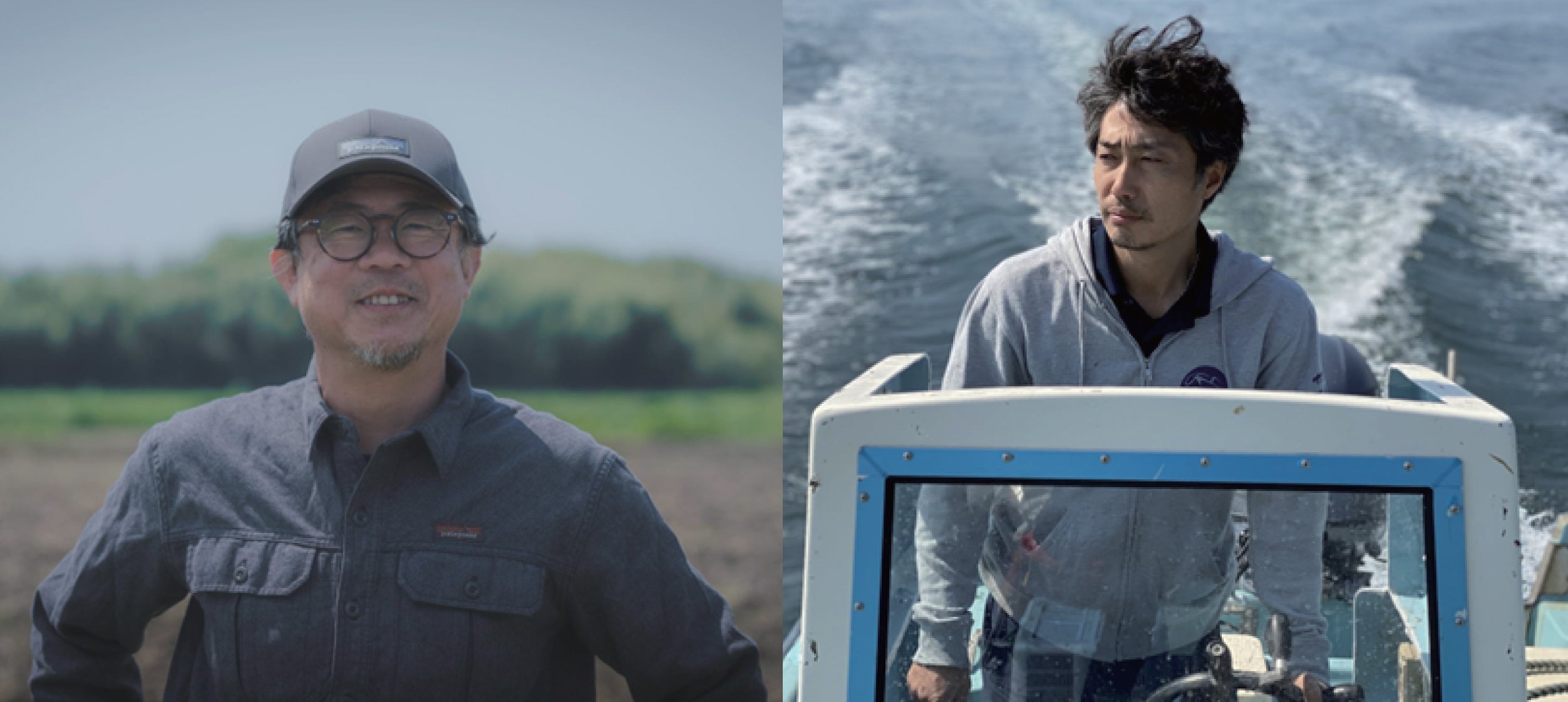 （左）ナチュラリズムファーム大皿 一寿氏　（右）すまうら水産 若林 良氏