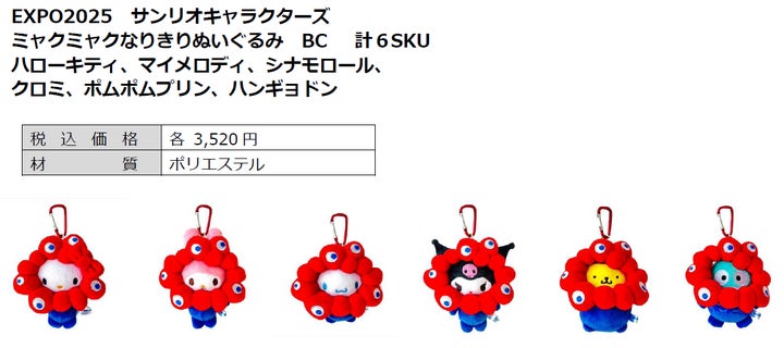 本日よりサンリオキャラクターズとのコラボレーション商品第2弾を発売!~かわいいぬいぐるみが大集合~ | 2025 大阪・関西万博マスター ...