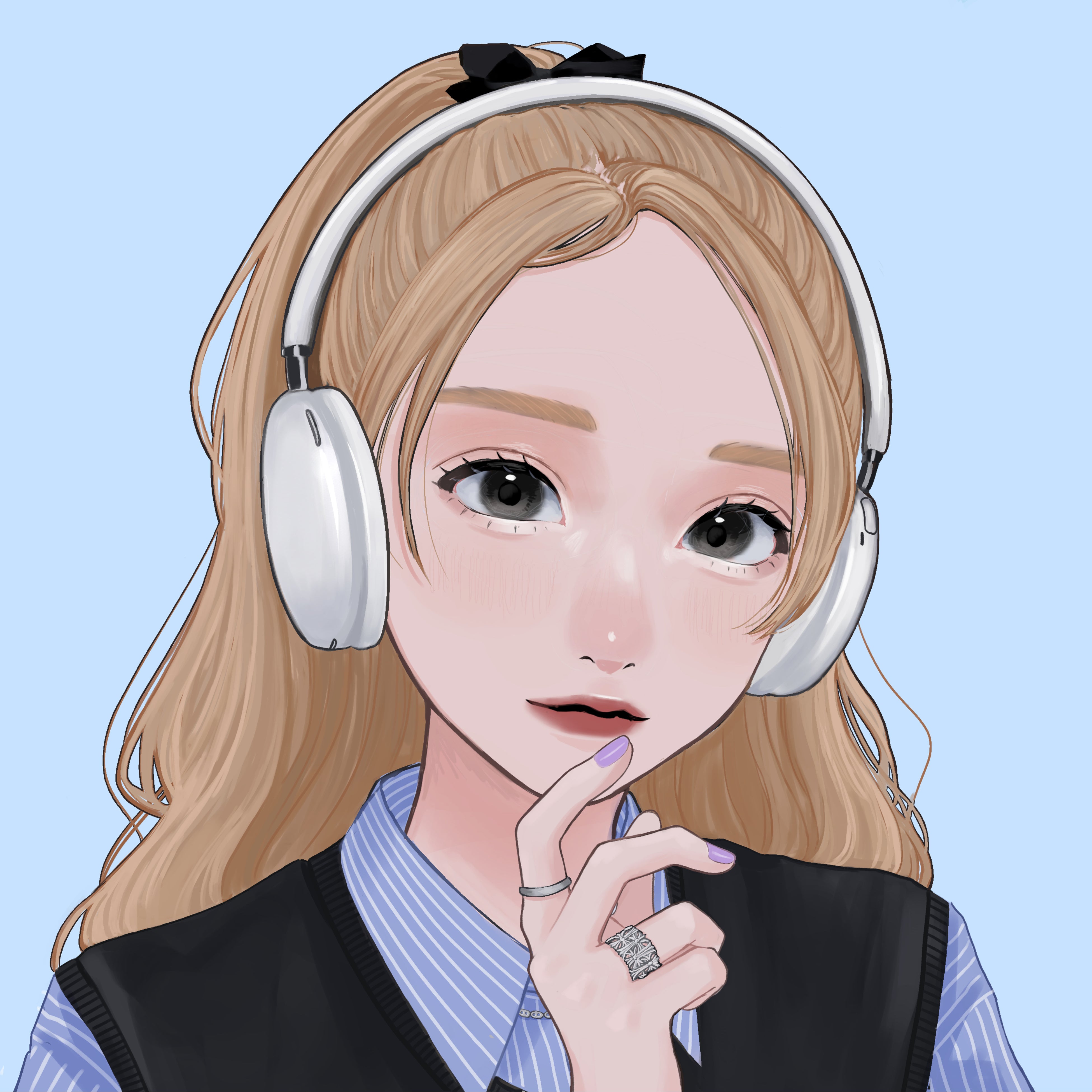 ジェネラティブNFTイラストイメージ SILENT SIRENすぅ似顔絵バージョン あおいあめ作