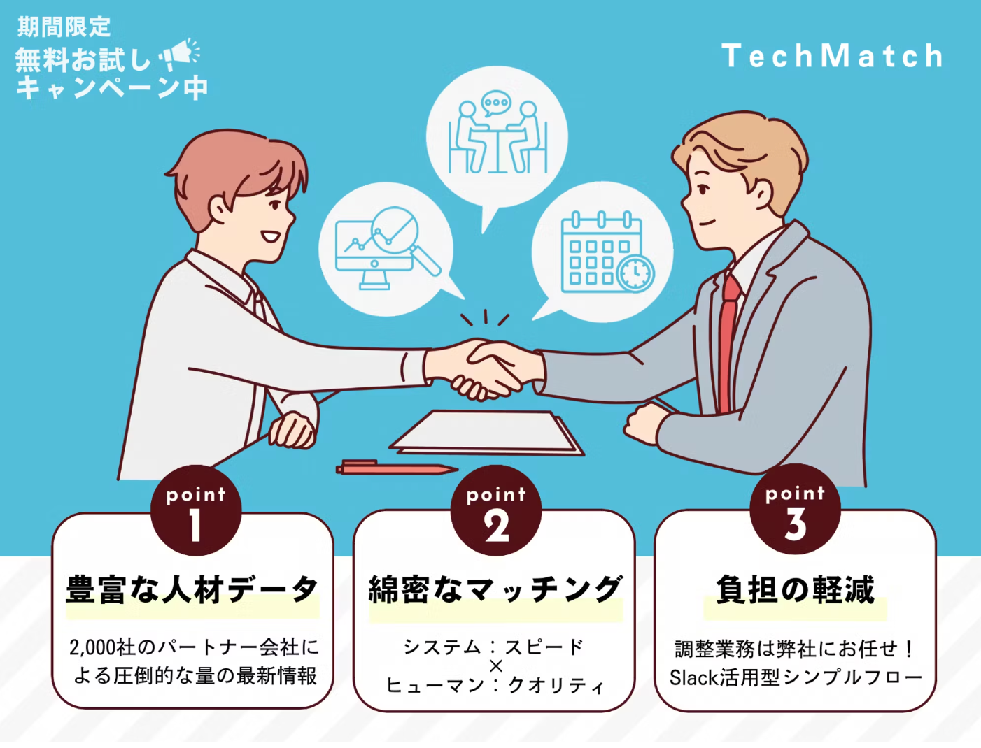 TechMatchの３つの特徴