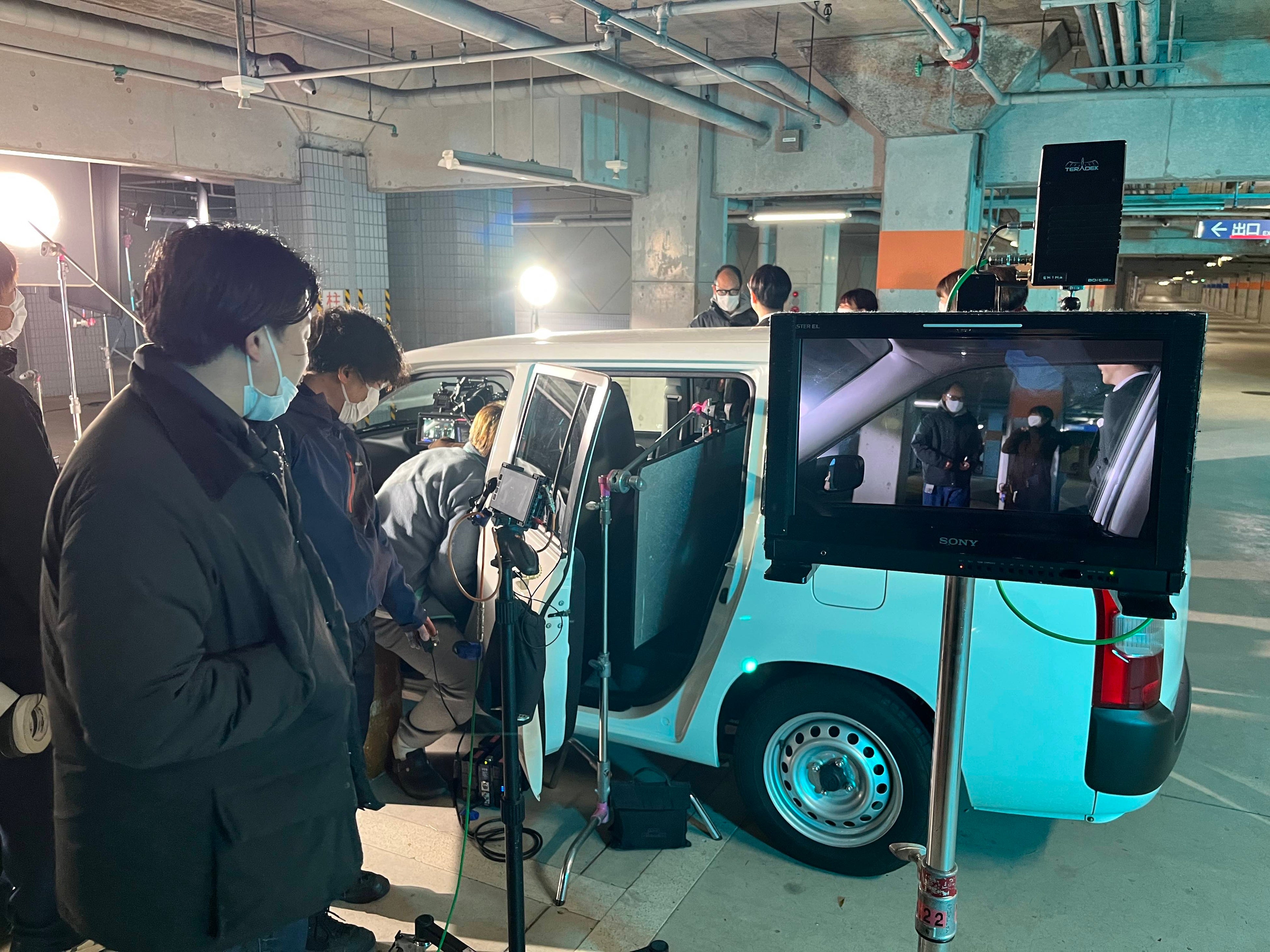 「クルマ」篇 撮影の様子