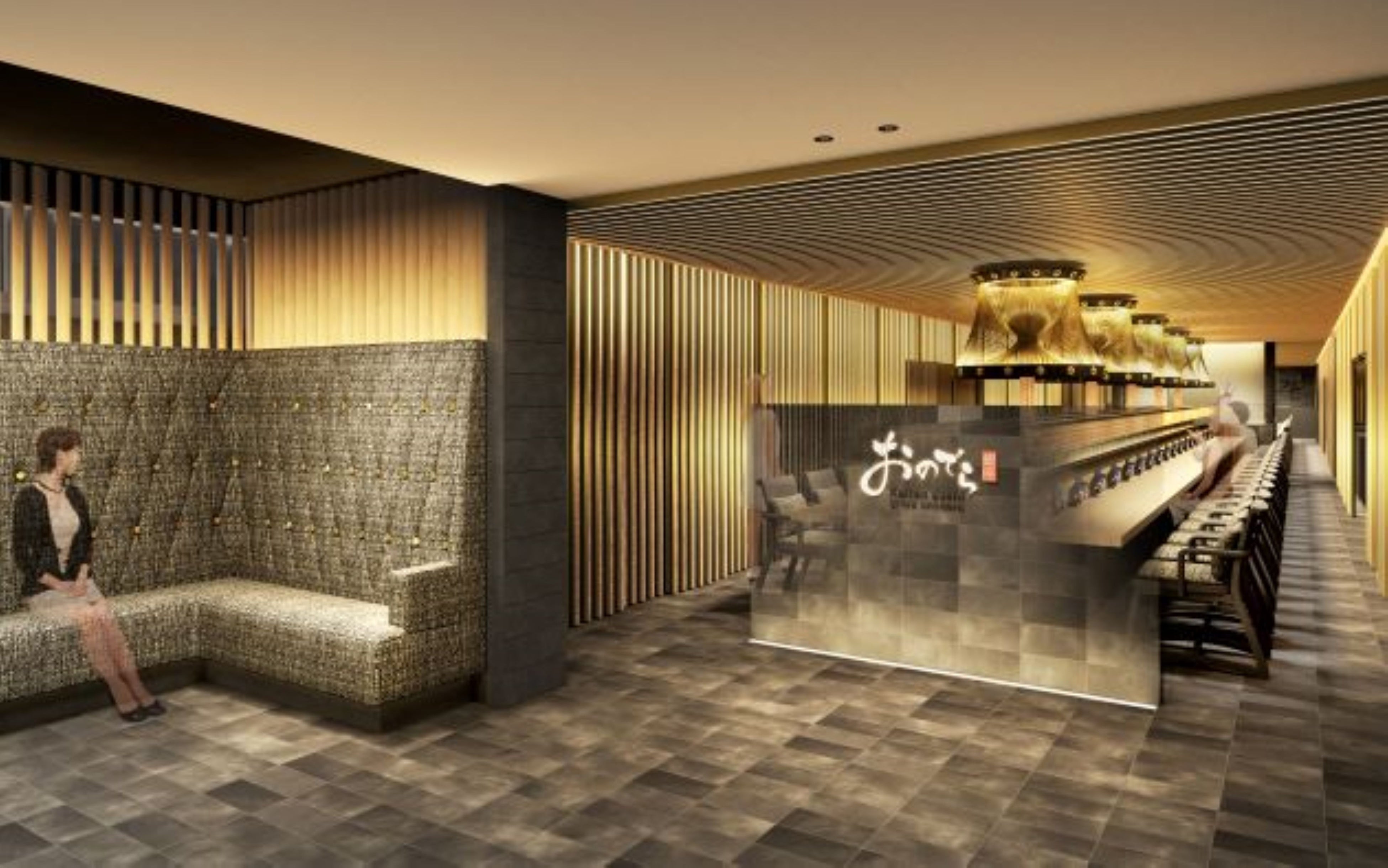 ※「廻転鮨 銀座おのでら  京都店」内観完成イメージCG